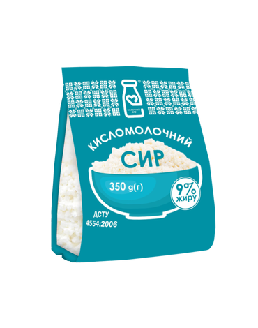 Сир кисломолочний 9% жиру МОЛОЧНИЙ ДАР, 350г